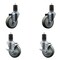 Service Caster 4'' SS Gray Poly Wheel Swivel 1-5/8'' Expanding Stem Caster Set 2 Brakes, 4PK SCC-SSEX20S414-PPUB-2-TLB-2-158 - alternate 1